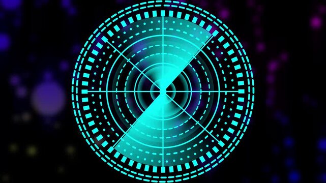 Red Futuristic Digital Radar Interface Animation with Cyber Technology Scanner and Advanced Electronic HUD Display Background,whit on aBlack Background.