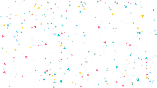 Pastel geometric confetti seamless pattern background, colorful triangle and circle texture for kids wallpaper wrapping paper and fabric design