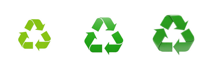 Fototapeta premium Green Universal Recycling Symbol Icon, PNG