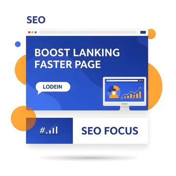 Search engine optimization interface displays analytical charts and digital marketing data to help websites improve their online ranking.