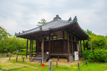 Obraz premium Shodendo Hall in Hoki Ji Temple. This temple is a Buddhist temple in Ikaruga, Nara Prefecture, Japan. This temple belongs to Buddhist Monuments in the Horyu-ji Area UNESCO World Heritage Site.