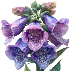 watercolor of Foxglove Flower, vector clipart, isolated on a white background. © lunaris