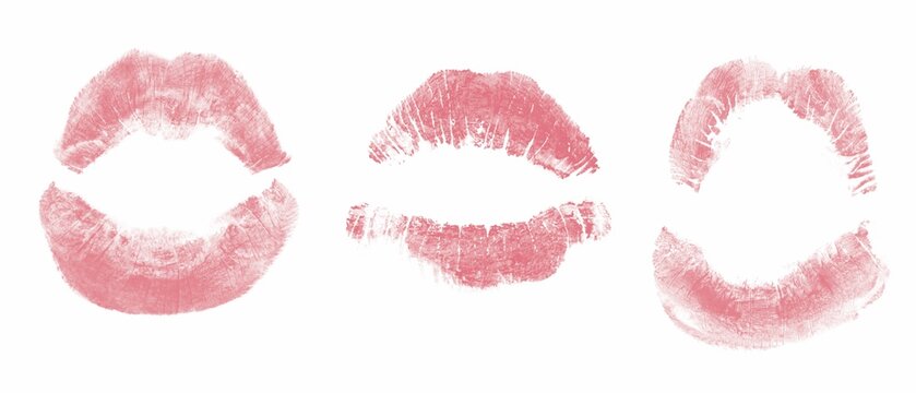 Dusty pink lipstick kiss mark isolated on a pure white background provides a romantic and feminine aesthetic touch for various creative design projects including beauty advertisements greeting cards 
