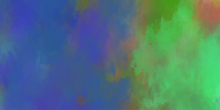 Abstract blue and green watercolor background with purple undertones and soft textured paint for creative design projects