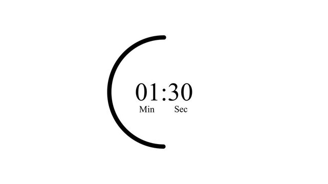 Minimalist Digital Countdown Timer Animation for 2 and 3 Minutes with Circular Progress Bar.