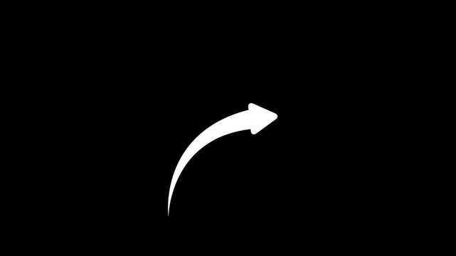 White Animated Mouse Cursor Arrow Clicking and Moving on Black Background,with 4k video animation.