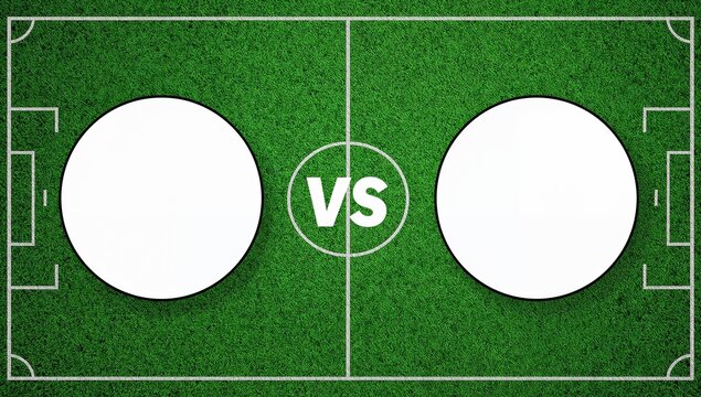 Campo de futebol com espa&ccedil;os circulares em branco para competi&ccedil;&atilde;o
