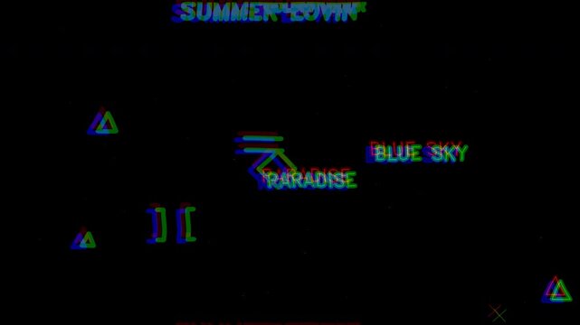 Tropical Summer Daydream Glitch Text with Chromatic Aberration