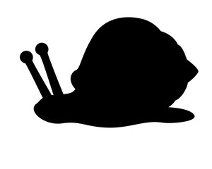 A snail silhouette of a mollusk is a vector image for a logo, pictogram, or stencil. A grape snail is suitable for an icon, sign, or laser cutting. © Hanna