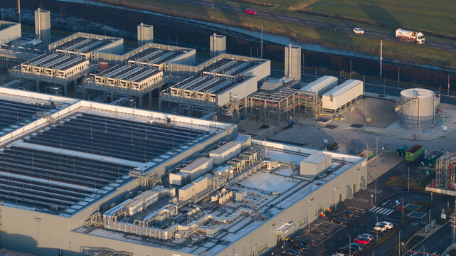 Data Center Construction in Winschoten, aerial.