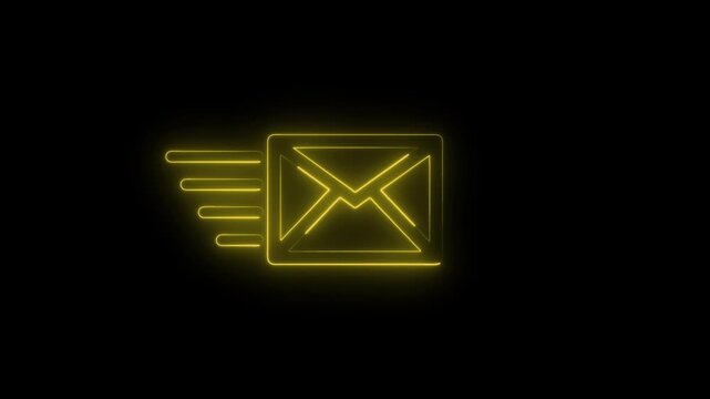 Glowing Blue Futuristic HUD Ring Animation with Modern Digital Technology Interface and Cyber Motion Graphic Background,Animation Futuristic Interface E-Mail Icon on Computer code running Background
