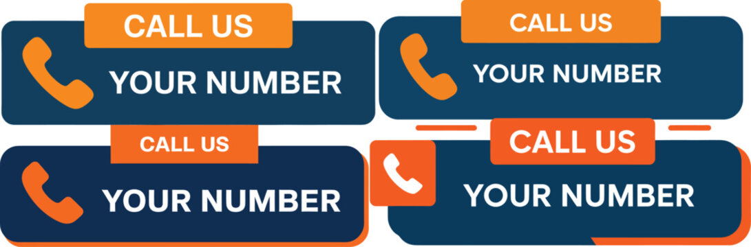 Business contact number promotional banner set for customer helpdesk service listings directories and professional corporate identity design