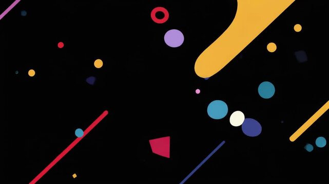 Abstract Geometric Motion Background with Colorful Floating Shapes