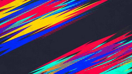 Abstract Sport Halftone Background with Grunge Texture © Mr.Vander
