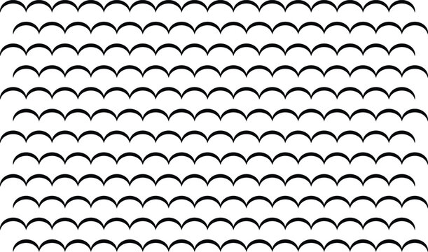 A seamless pattern of small black waves on a pure