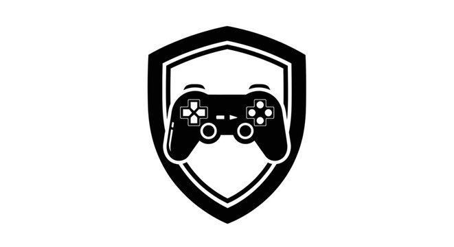 Black and white video game controller.