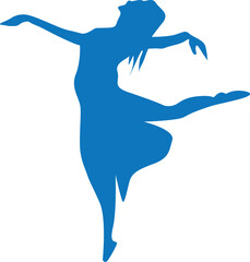 Graceful ballerina silhouette in dancing pose isolated on white © Angel