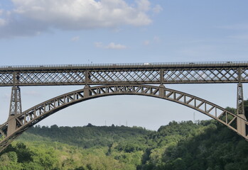 Fototapeta premium San Michele bridge on Adda river, Lombardy, Italy