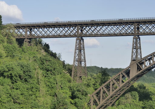 San Michele bridge raod and railway bridge on Adda river