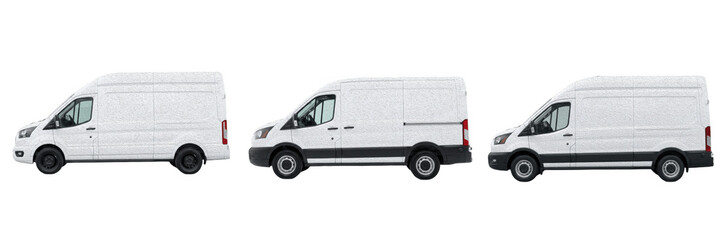 White Delivery Cargo Van Side View Transparent PNG Commercial Vehicle For Logistics And Transport Design © Joker