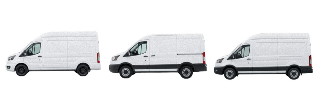 White Delivery Cargo Van Side View Transparent PNG Commercial Vehicle For Logistics And Transport Design