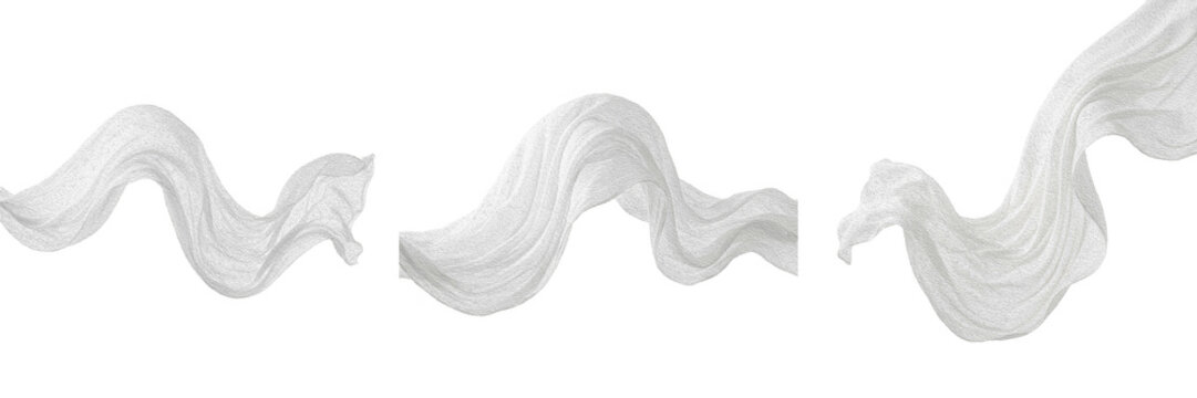 Elegant White Silk Fabric Wave Transparent PNG Flowing Satin Material For Luxury Textile Background Design