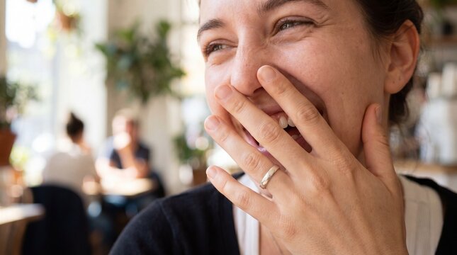 Laughter and happiness in a social setting, highlighting human connection and emotional well-being in everyday life.