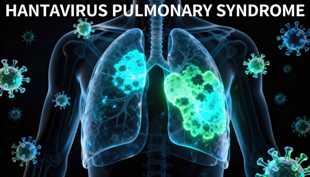 Hantavirus pulmonary syndrome virus in lungs
