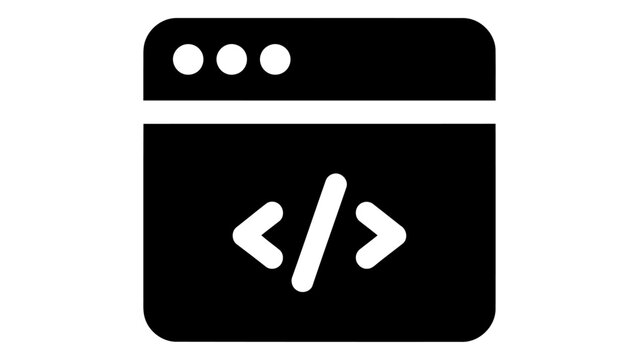 Code editor application icon isolated on white background