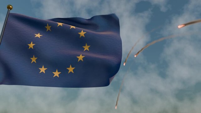 Multiple missiles launch for war attach in the sky by Europe onu army