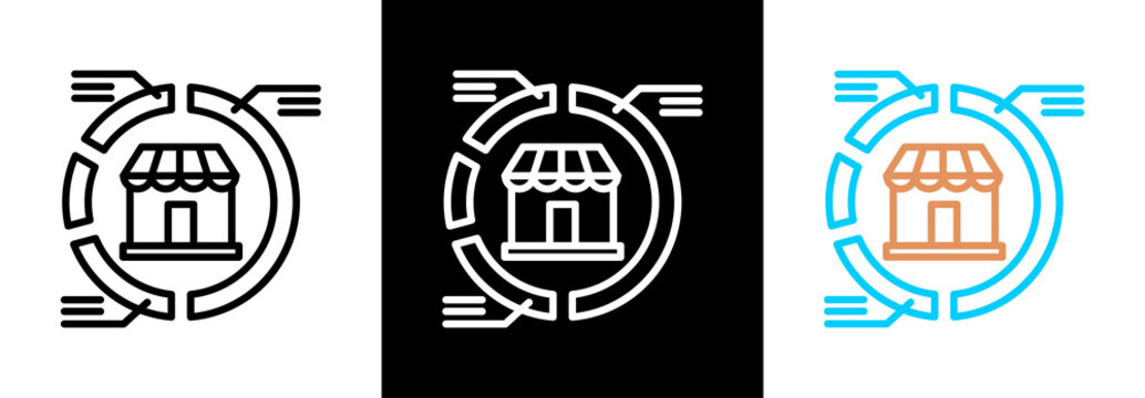 Market Segment on white and black background