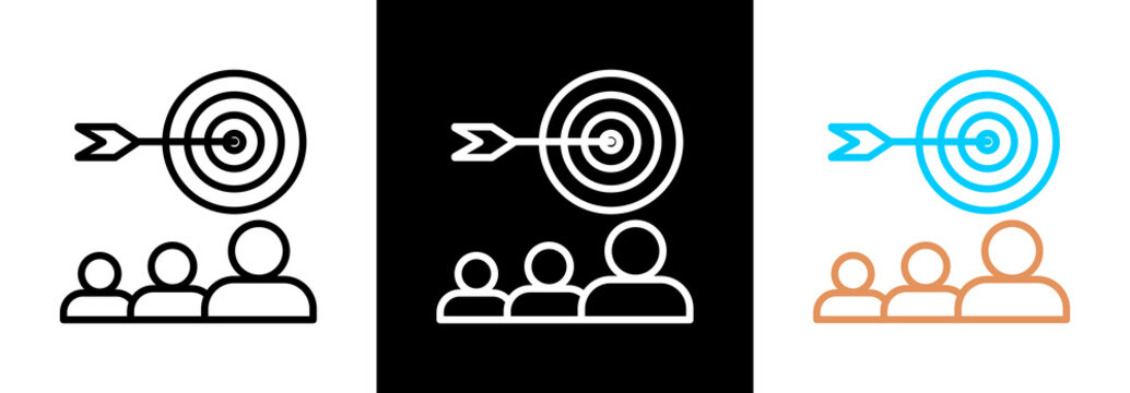 Target Audience on white and black background
