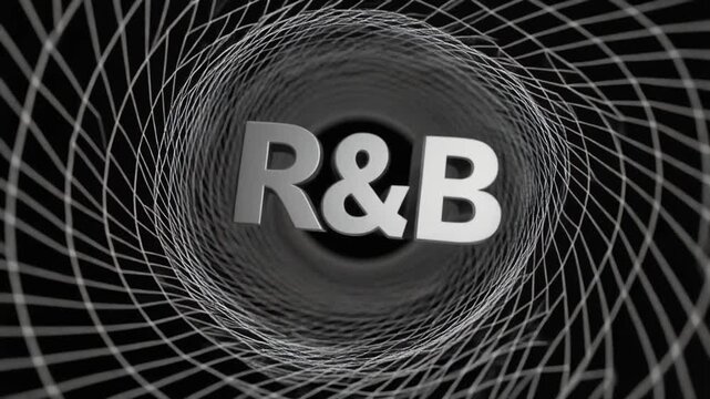 R&B Music Logo Animation with Swirling Background