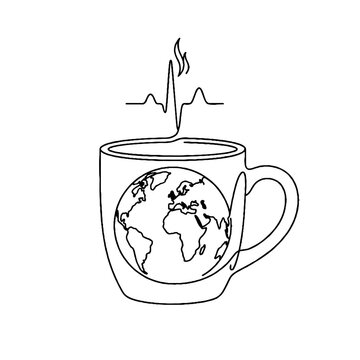 Earth Globe Coffee Mug Design.
