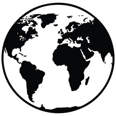 Obraz premium Global earth map icon for international business and worldwide connection