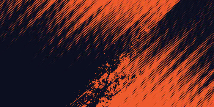 Dots halftone yellow and dark blue color pattern gradient grunge texture background. Dots pop art sport style vector illustration