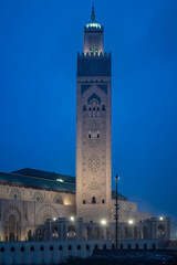 Obraz premium Hassan II Mosque at Dusk - Casablanca, Morocco