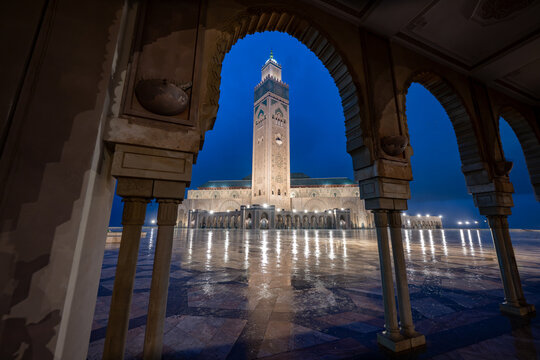 Hassan II Mosque at Dusk - Casablanca, Morocco