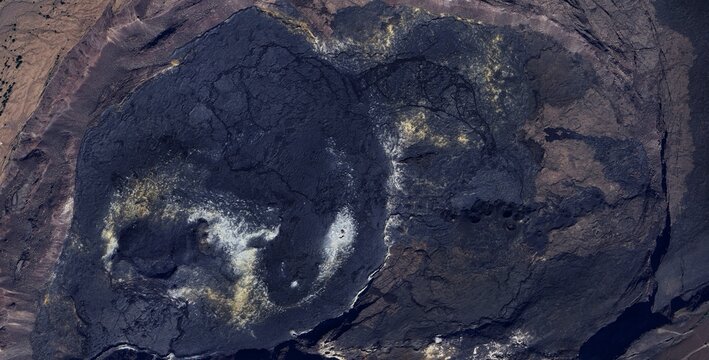 Kilauea Crater Floor Sulfur Deposits Close-up Hawaii
