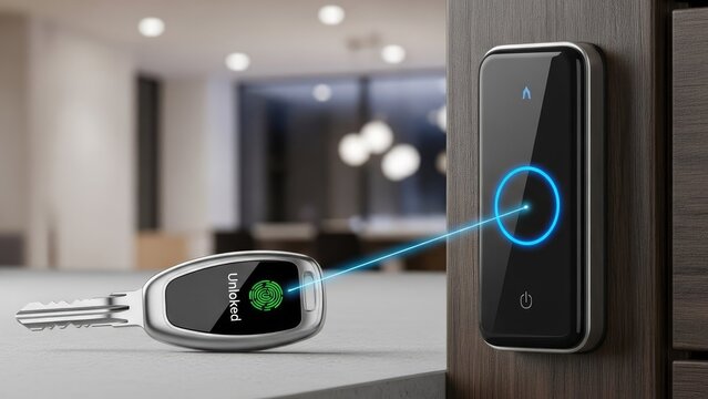 Smart lock system with key and touchpad access for home security