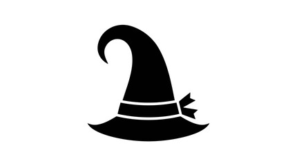 Fototapeta premium Black Witch Hat with Ribbon Accent