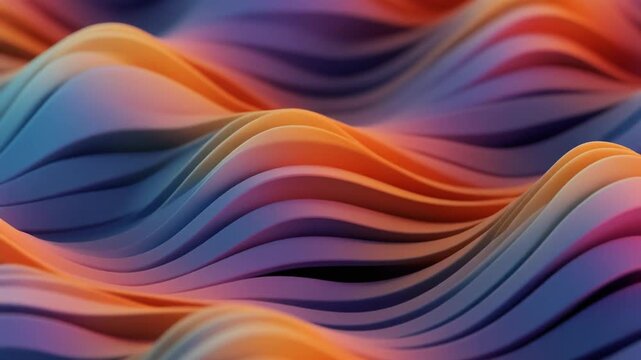 Abstract Waveform Motion Graphic - Colorful Organic Landscape