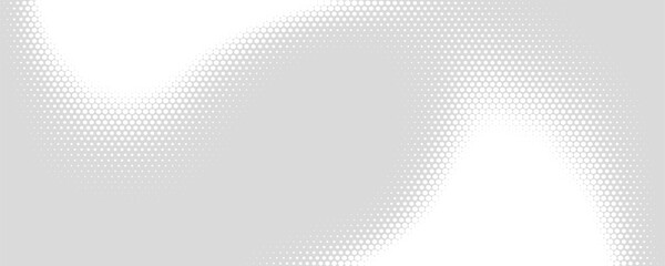 Obraz premium Halftone border website. Drop separator effect. Wave black gradient dot divider. Pixel graphic frame. Vector half tone illustration