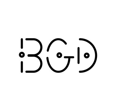 BGD letter initials black colored with modern font