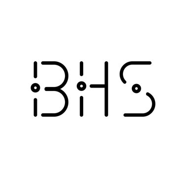 BHS letter initials black colored with modern font