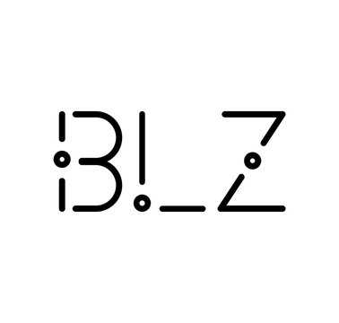 BLZ letter initials black colored with modern font