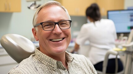 Fototapeta premium Happy patient dental visit