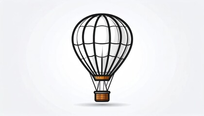 Naklejka premium Vintage Hot Air Balloon Illustration with Basket and Gondola.
