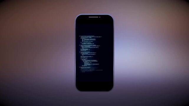 Information rapidly scrolling on a smartphone