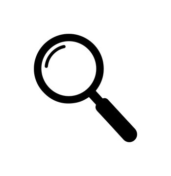 Bold Magnifying Glass Silhouette Icon - Minimalist Search Symbol